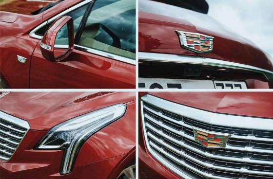 Красный Cadillac XT5 фото с разных ракурсов 